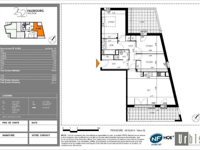 Appartement 4 pièces 81 m²
