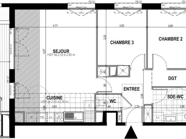 Appartement 4 pièces 81 m²