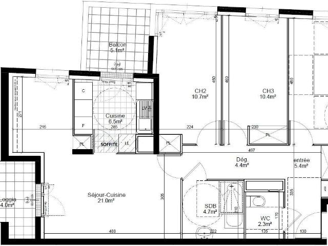 Appartement 4 pièces 81 m²