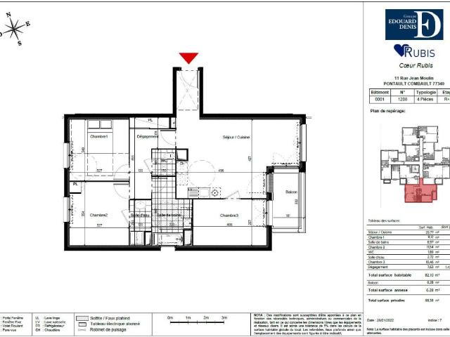 Appartement 4 pièces 82 m²