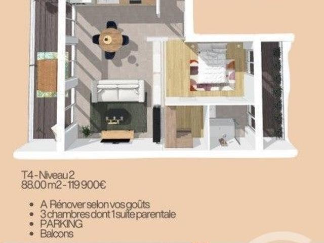 Appartement 4 pièces 87 m²