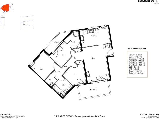 Appartement 4 pièces 87 m²