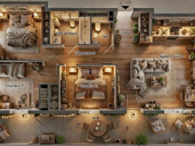 Appartement 4 pièces 84 m²