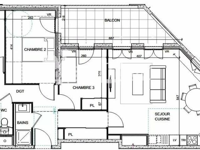 Appartement 4 pièces 84 m²