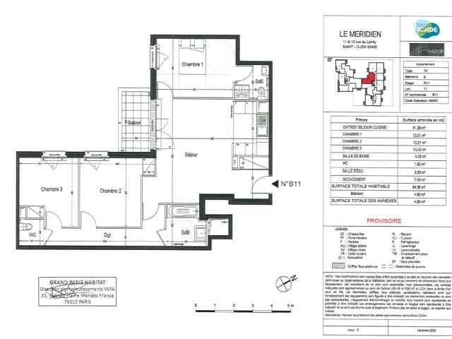 Appartement 4 pièces 84 m²