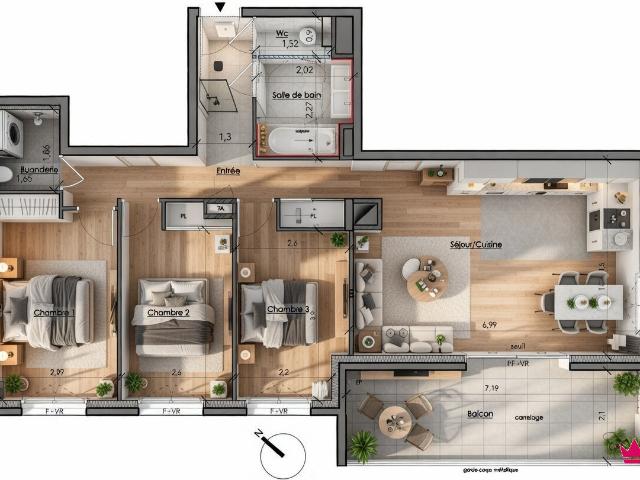 Appartement 4 pièces 85 m²