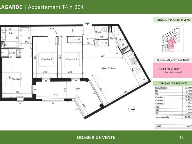 Appartement 4 pièces 85 m²