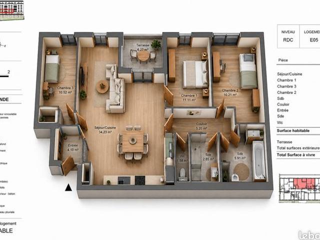 Appartement 4 pièces 86 m²