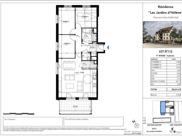 Appartement 4 pièces 88.60m²