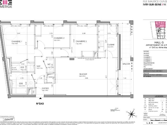 Appartement 4 pièces 89 m²