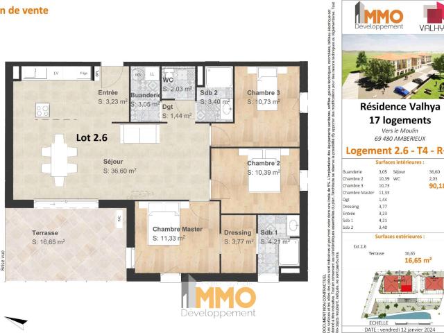 Appartement 4 pièces 90 m²