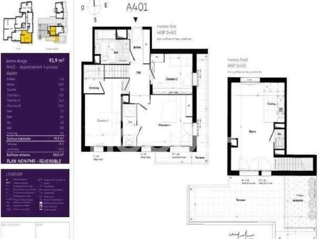 Appartement 4 pièces 92 m²