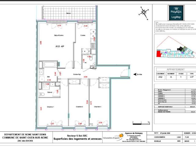 Appartement 4 pièces 94 m²