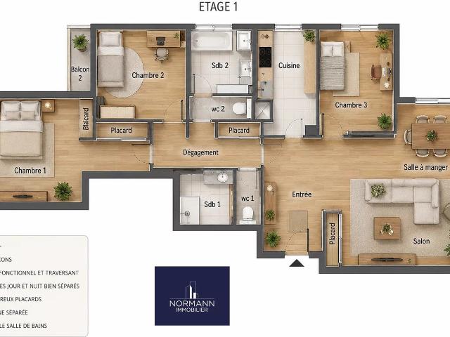 Appartement 4 pièces 118 m²