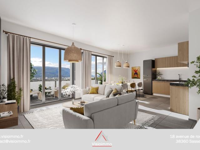 Appartement 4P de 81.49 m2 + terrasse de 20 m2. Cave, cellier et garage en supp