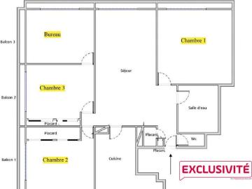 Appartement 5 pièces, 91 m² à louer à Marseille 1 13001