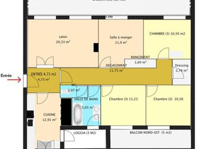 Appartement 5 pièces 97 m²