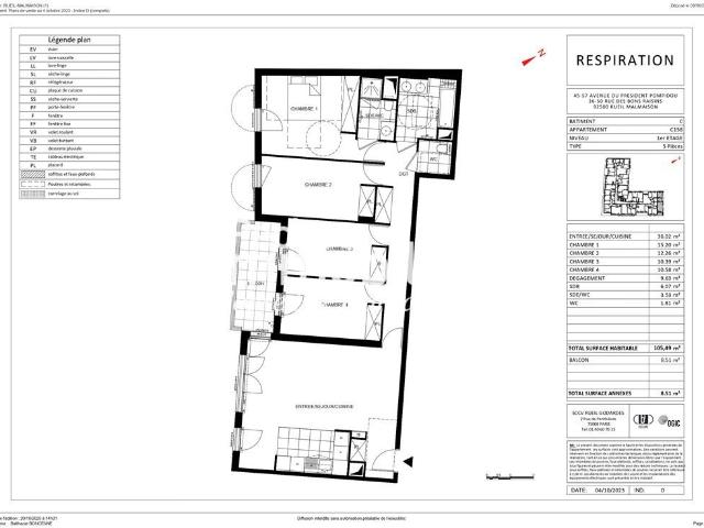 Appartement 5 pièces 105 m²