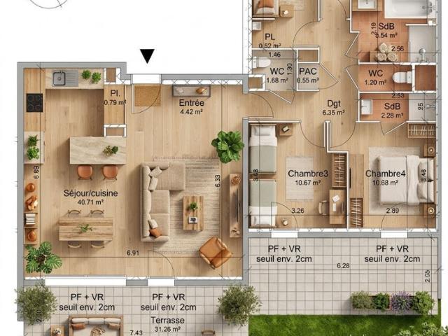 Appartement 5 pièces 109 m²