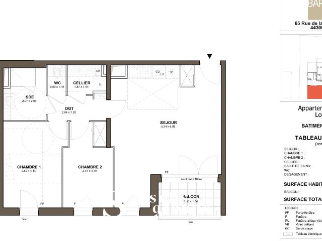 Appartement 63,11 m2 3 pièces