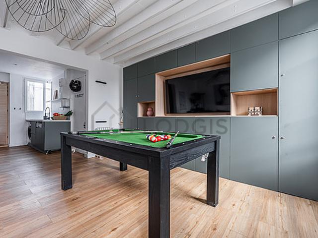 Appartement 1 chambre meublé avec billard Batignolles Paris 17°