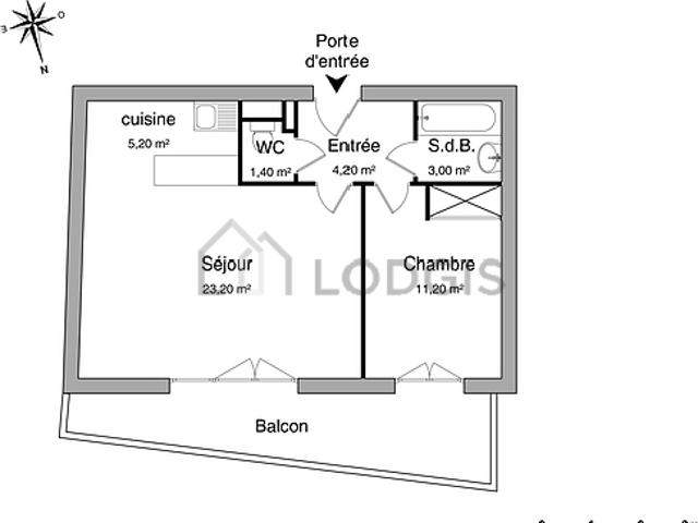 Appartement 1 chambre meublé avec garage et terrasse Lyon 69002