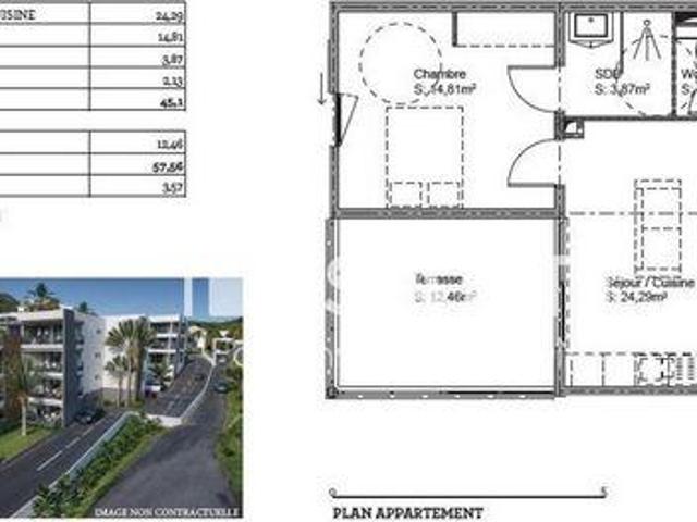 Appartement 1 chambres, Le Marin Rhône 97290 ES105866057
