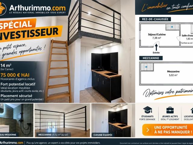 Appartement 1 pièce 14 m²