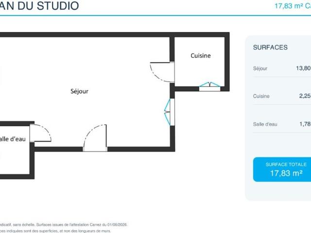 Appartement 1 pièce 17 m²