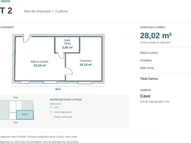Appartement 1 pièce 17 m²