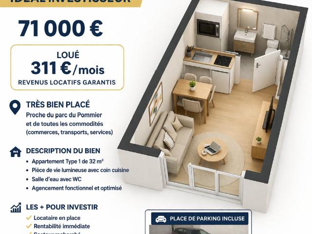 Appartement 1 pièce 18 m²