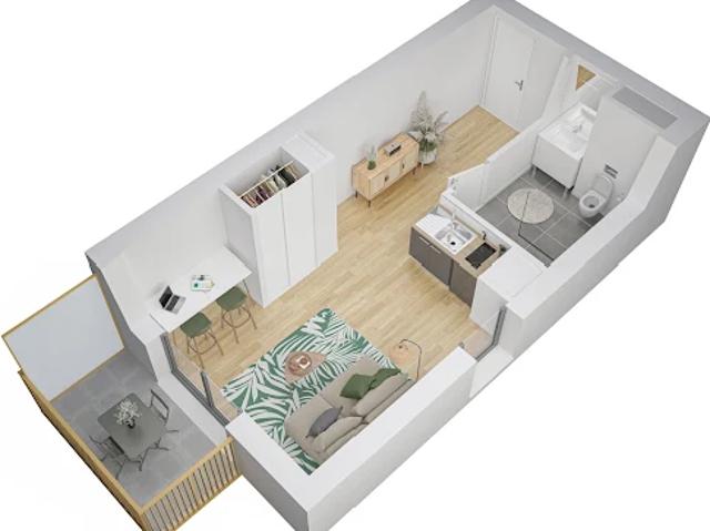 Appartement 1 pièce 19 m2