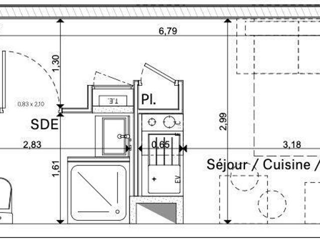 Appartement 1 pièce 20 m²