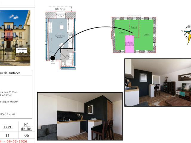 Appartement 1 pièce 19 m²