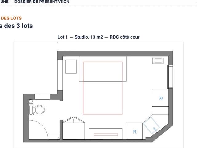 Appartement 1 pièce 13 m²