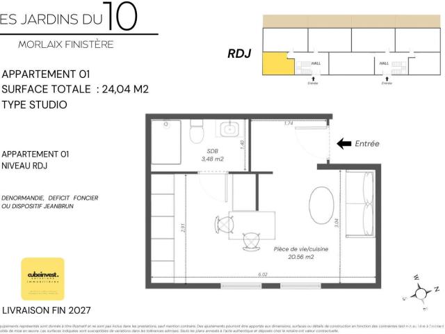 Appartement 1 pièce 24 m²