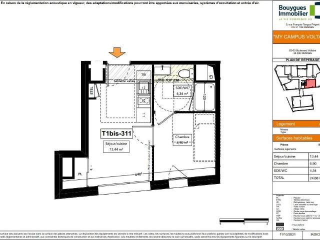 Appartement 1 pièce 24 m²