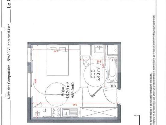 Appartement 1 pièce 24 m²