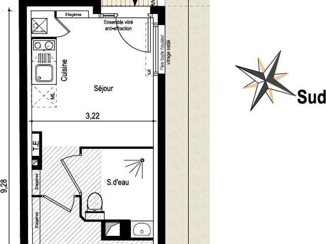 Appartement 1 pièce 28 m²