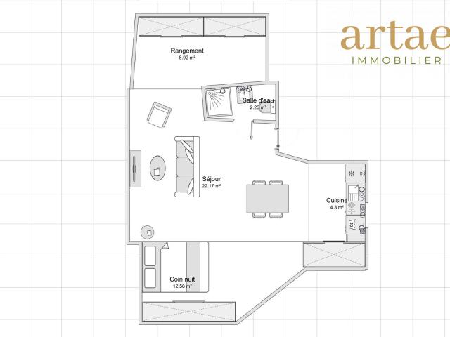 Appartement 1 pièce 28 m²