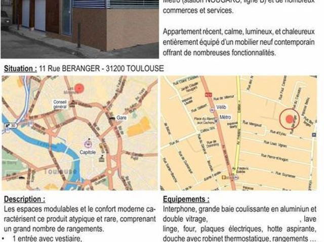 Appartement 1 pièce, 28 m² à louer à Toulouse 31000