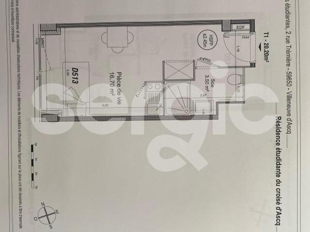 Appartement 1 pièce 20 m²