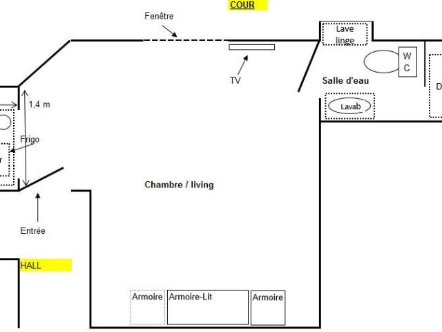 Appartement 1 pièce, 20 m² à louer à Saint Denis 93200
