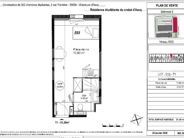 Appartement 1 pièce 21 m²