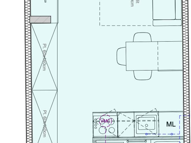Appartement 1 pièce 22 m²