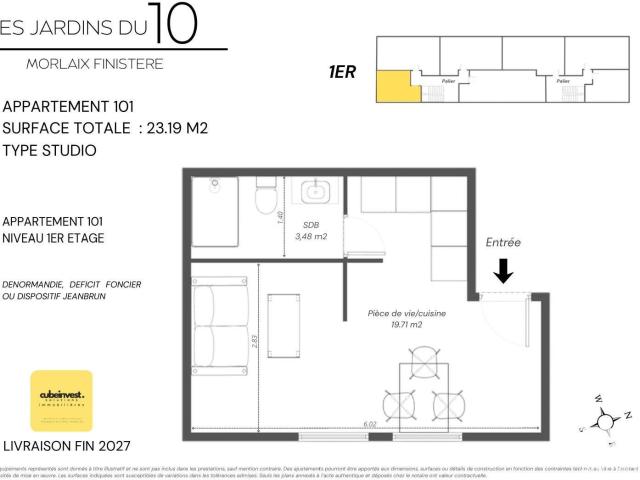 Appartement 1 pièce 23 m²