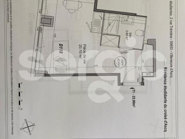 Appartement 1 pièce 23 m²