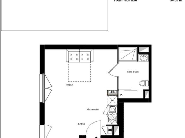 Appartement 1 pièce 34 m²