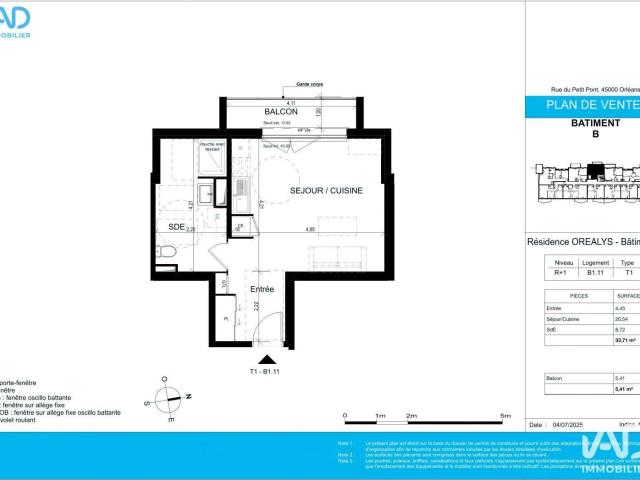 Appartement 1 pièce 34 m²