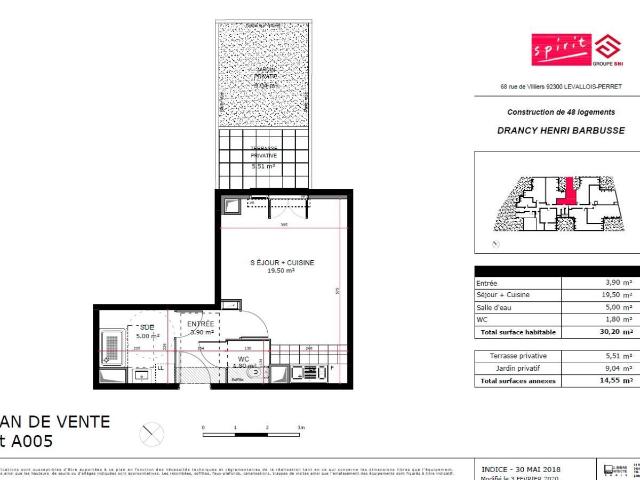 Appartement 1 pièce 30 m²